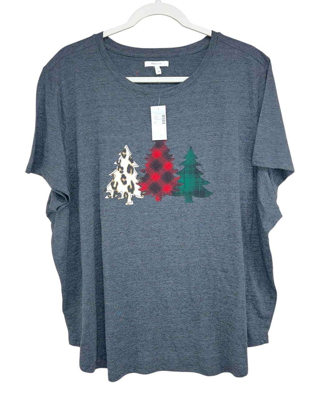 Maurices Christmas Tree Appliqué Graphic Tee Plus Size 2X